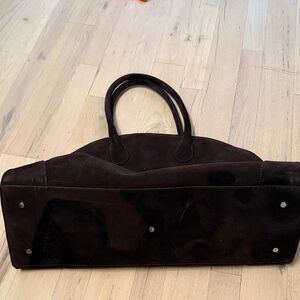 Elegant Black Suede Handbag
